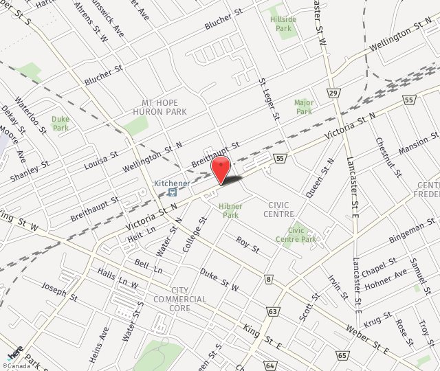 Location Map: 177 Victoria Street North Kitchener, ON N2H 5C5