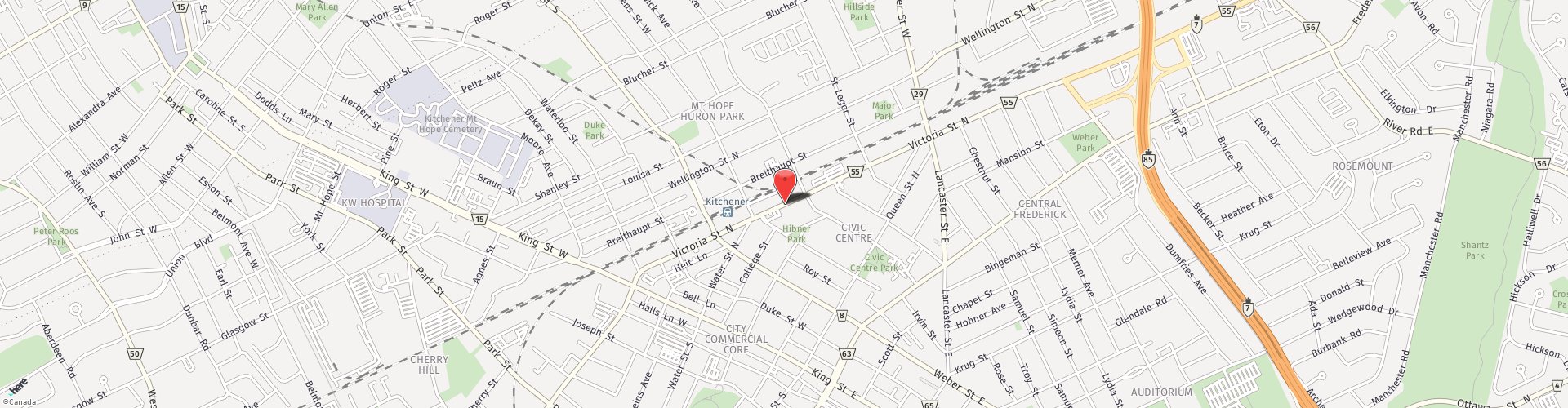 Location Map: 177 Victoria Street North Kitchener, ON N2H 5C5